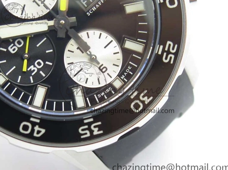 MIROTIME 0305 Aquatimer Chrono IW376702 SS BLS 1:1 Best Edition Black Dial on Black Rubber Strap A WellDesigned 7105